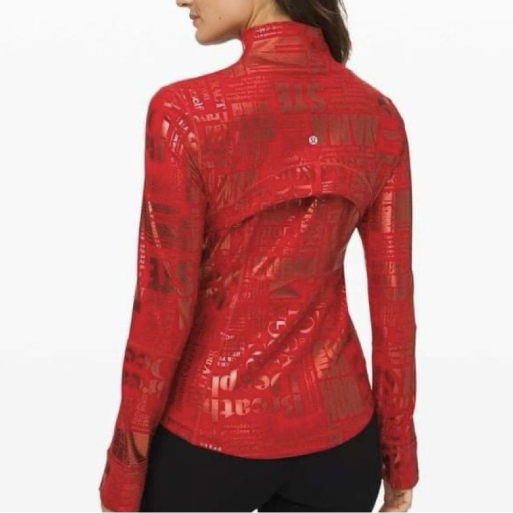 Red Long Sleeve Top with Logo